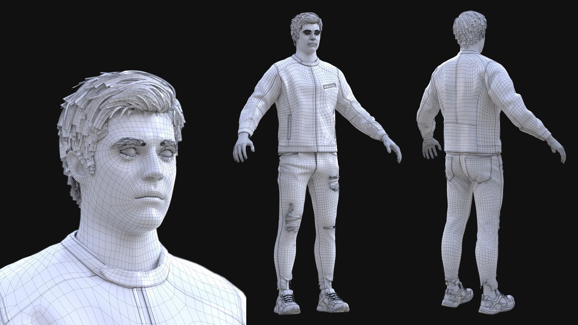 Man - Autumn Outfit 10 - Modular - Rigged Low-poly 3D model_15