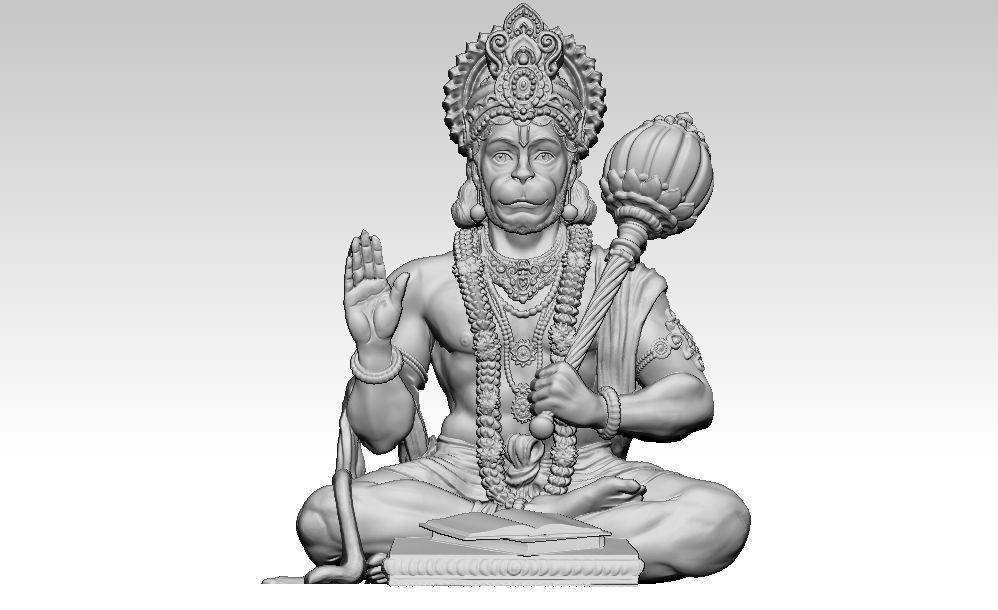 Hanuman Ji Pendant 3D print model_2
