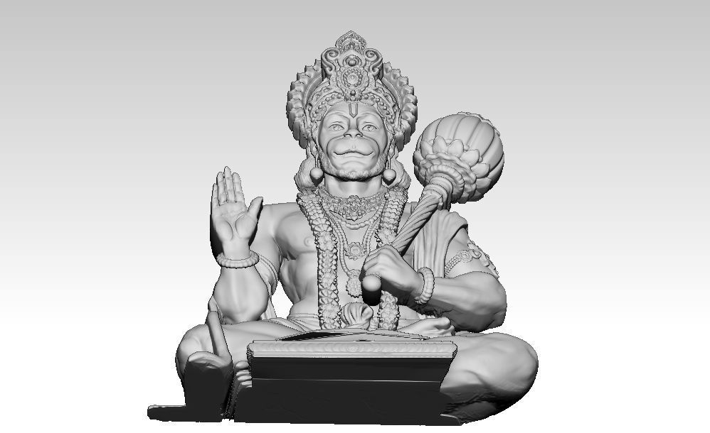 Hanuman Ji Pendant 3D print model_3