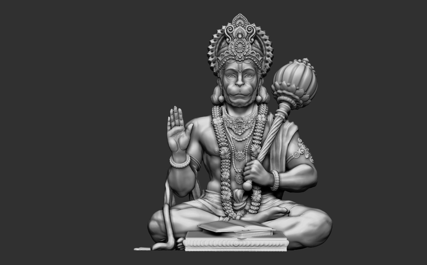 Hanuman Ji Pendant 3D print model_6