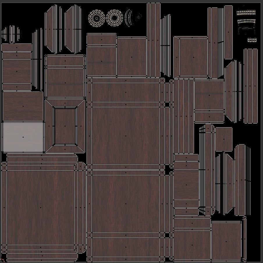 Dresser and Nightstands 3D model_11