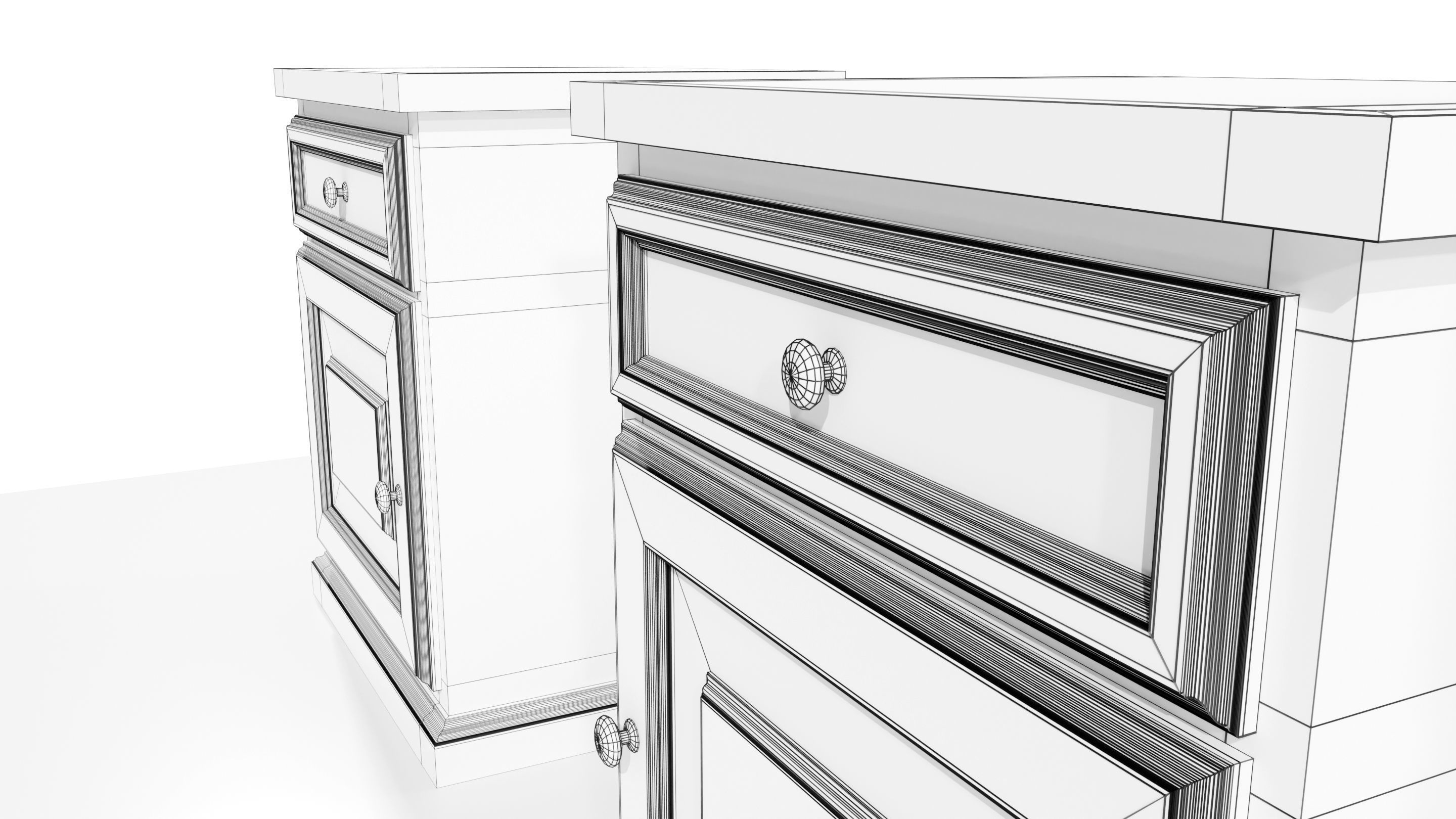 Dresser and Nightstands 3D model_18