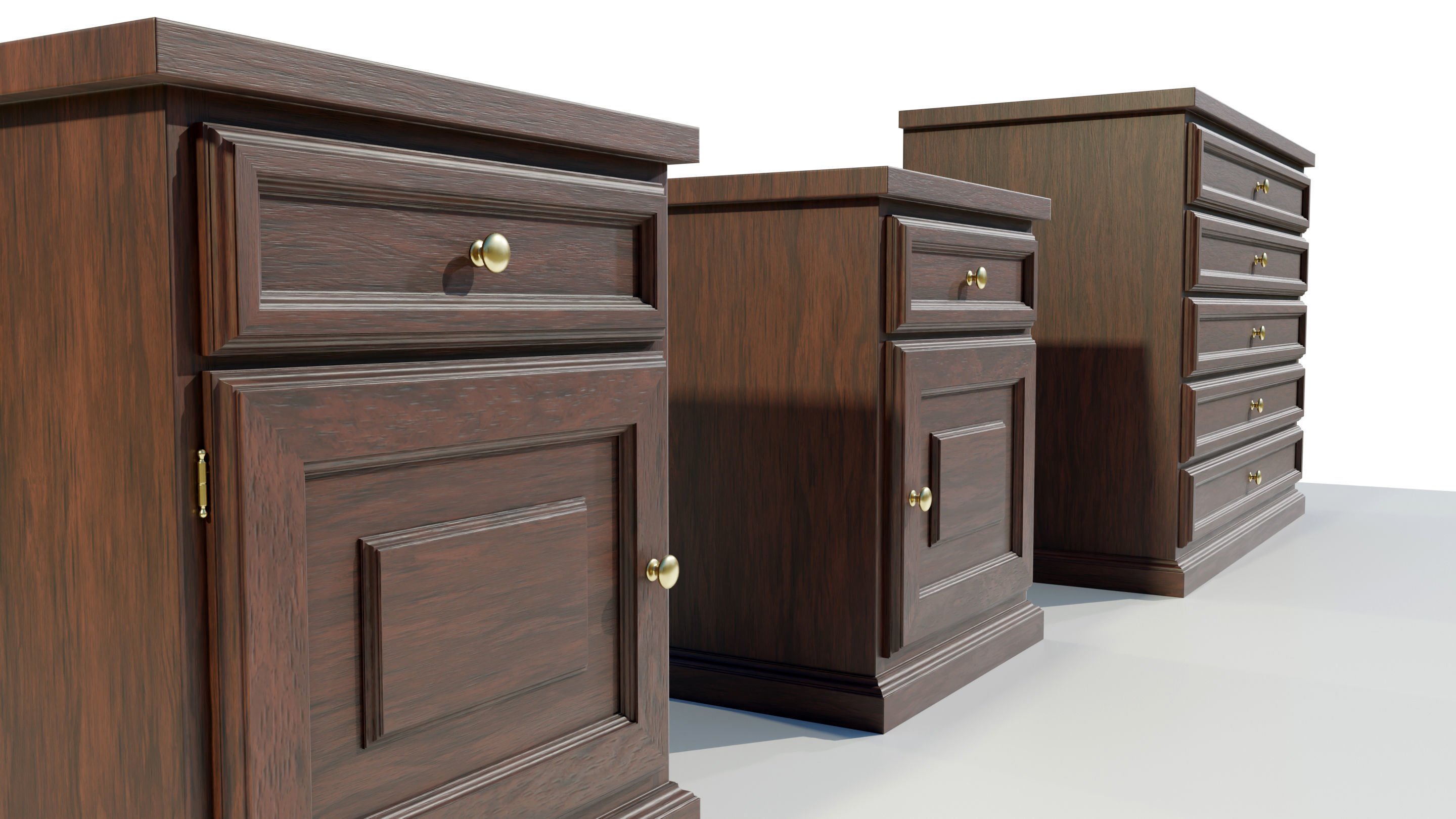 Dresser and Nightstands 3D model_7