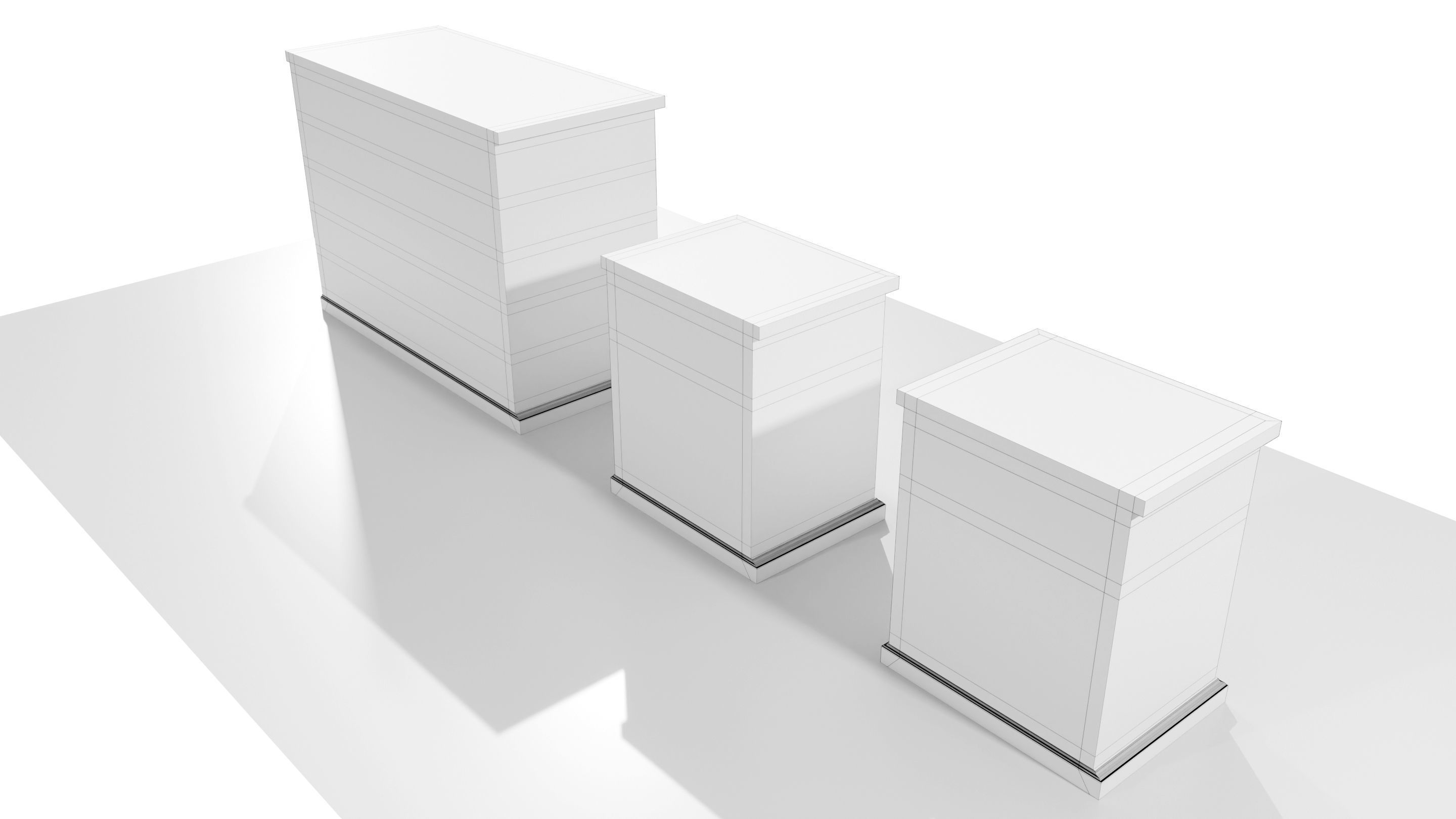 Dresser and Nightstands 3D model_15