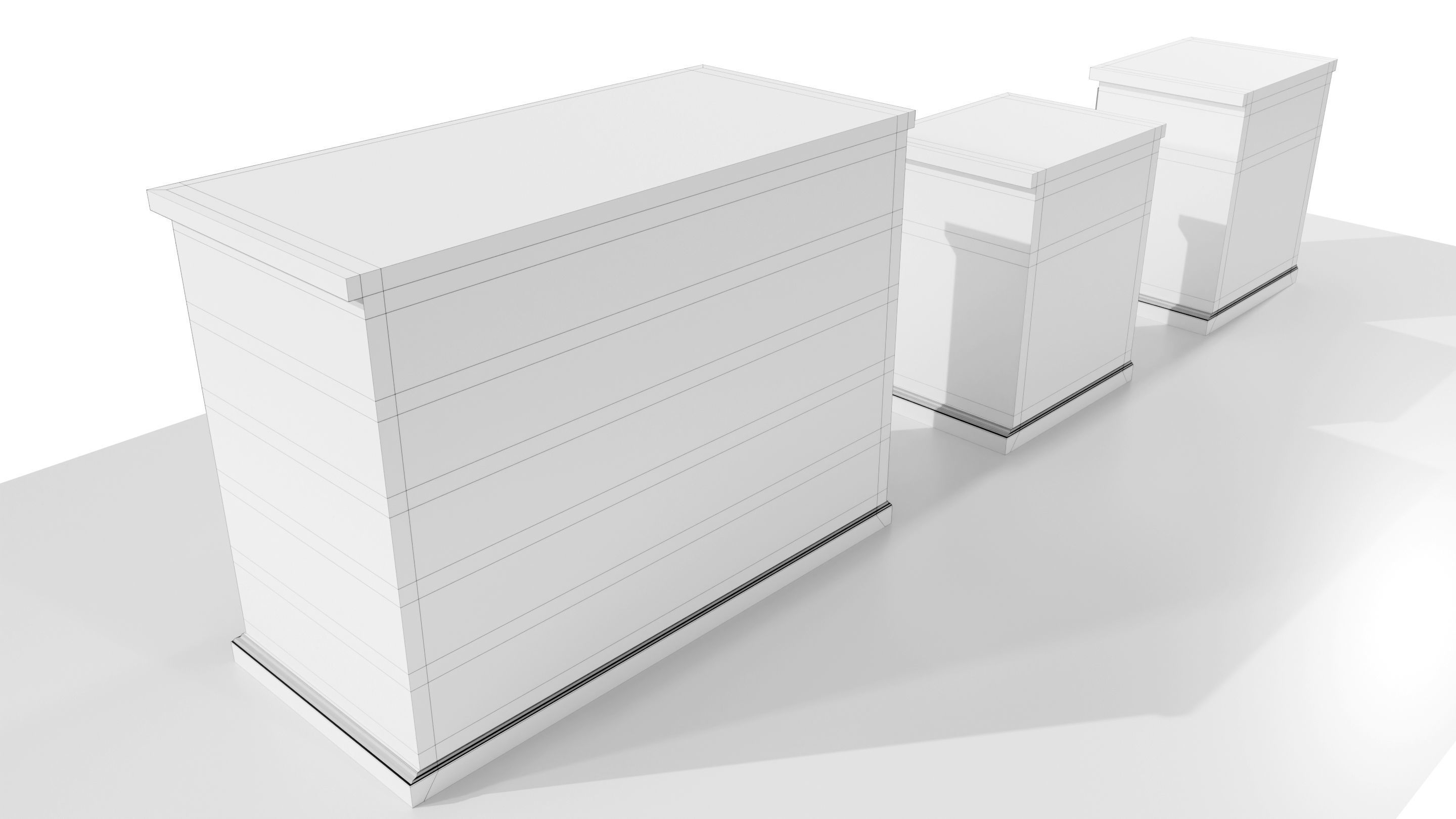 Dresser and Nightstands 3D model_14