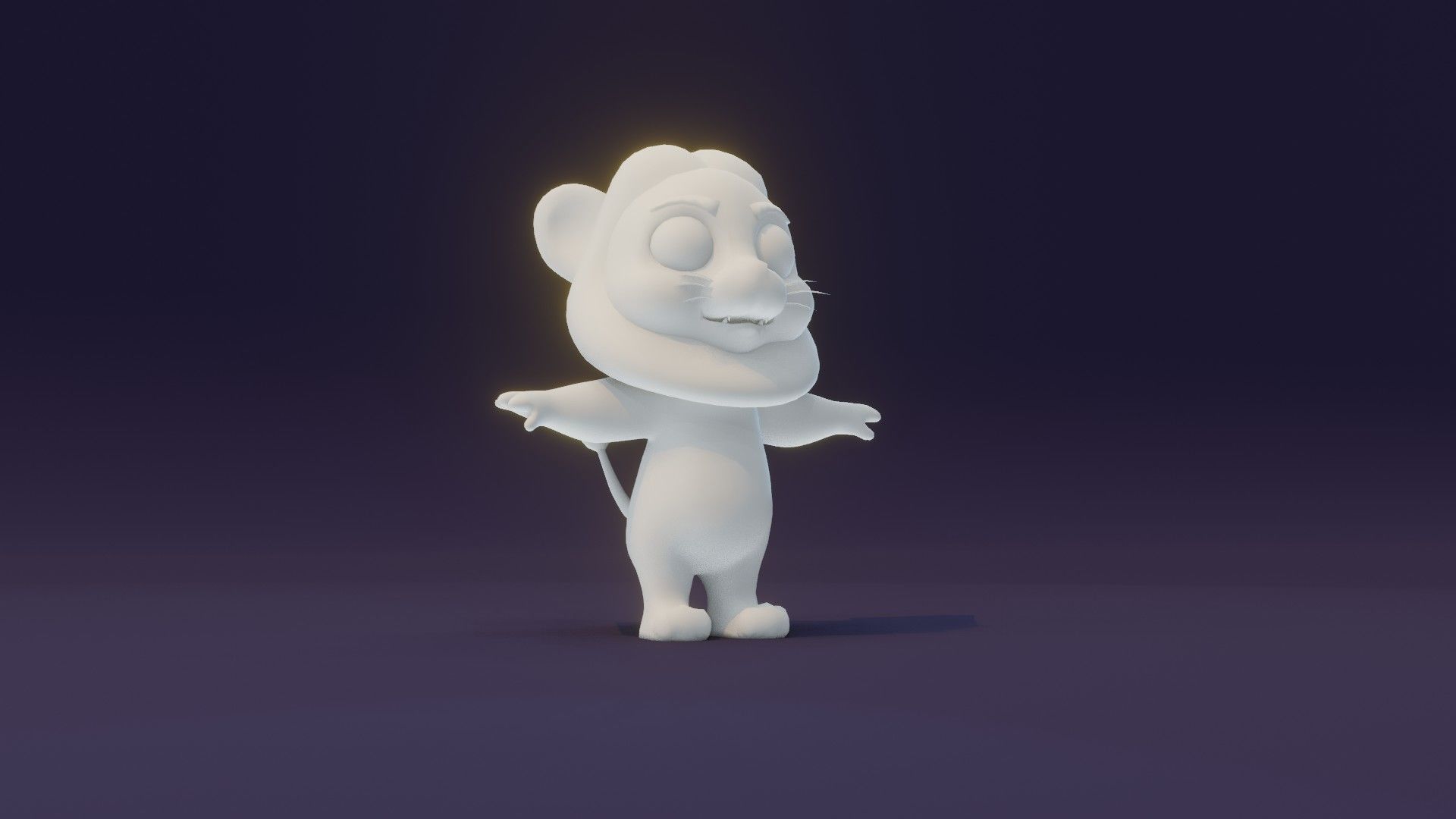 Cartoon Lion Animated and Rigged Base Mesh 3D Model Low-poly 3D model_15