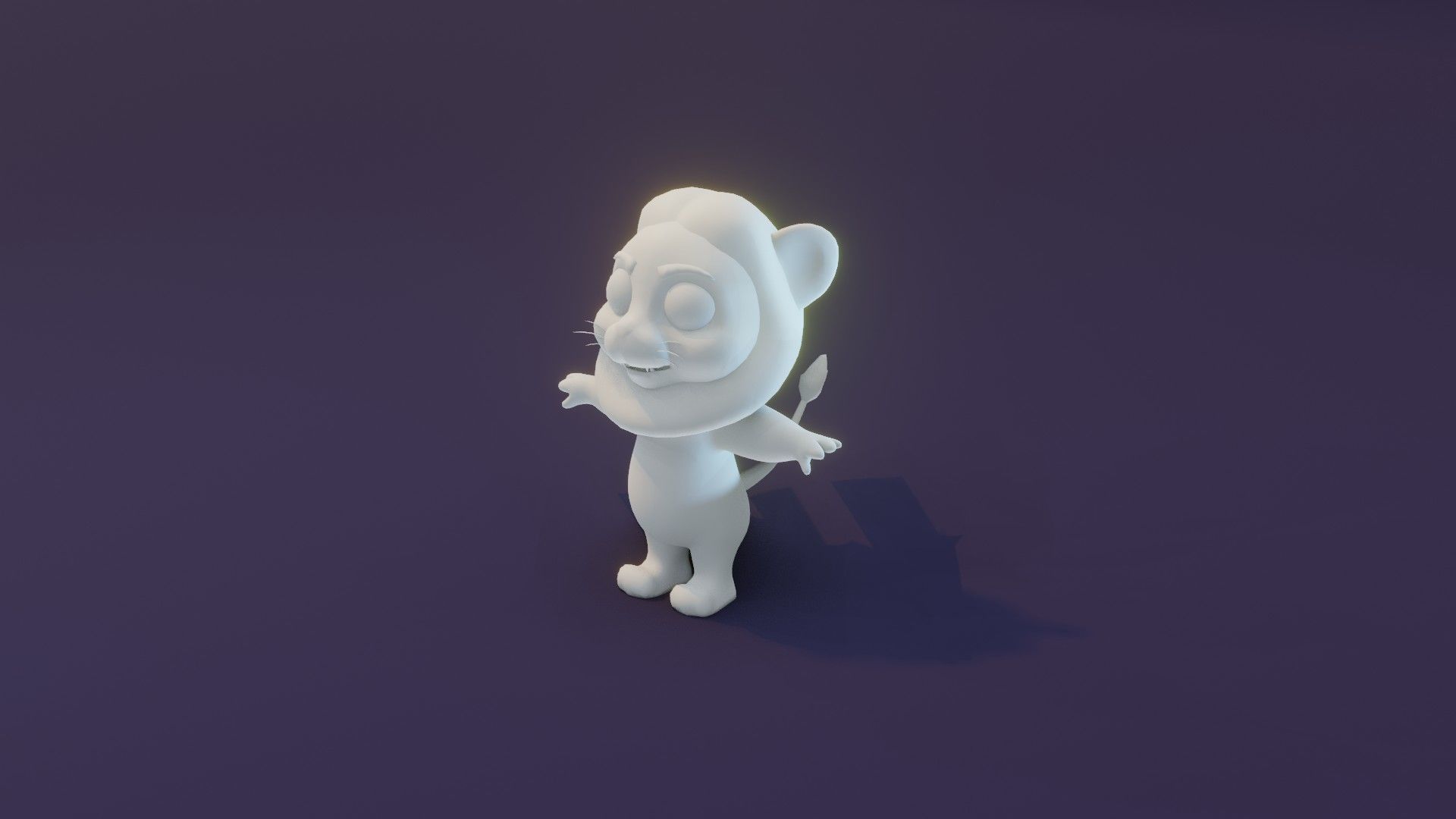 Cartoon Lion Animated and Rigged Base Mesh 3D Model Low-poly 3D model_9