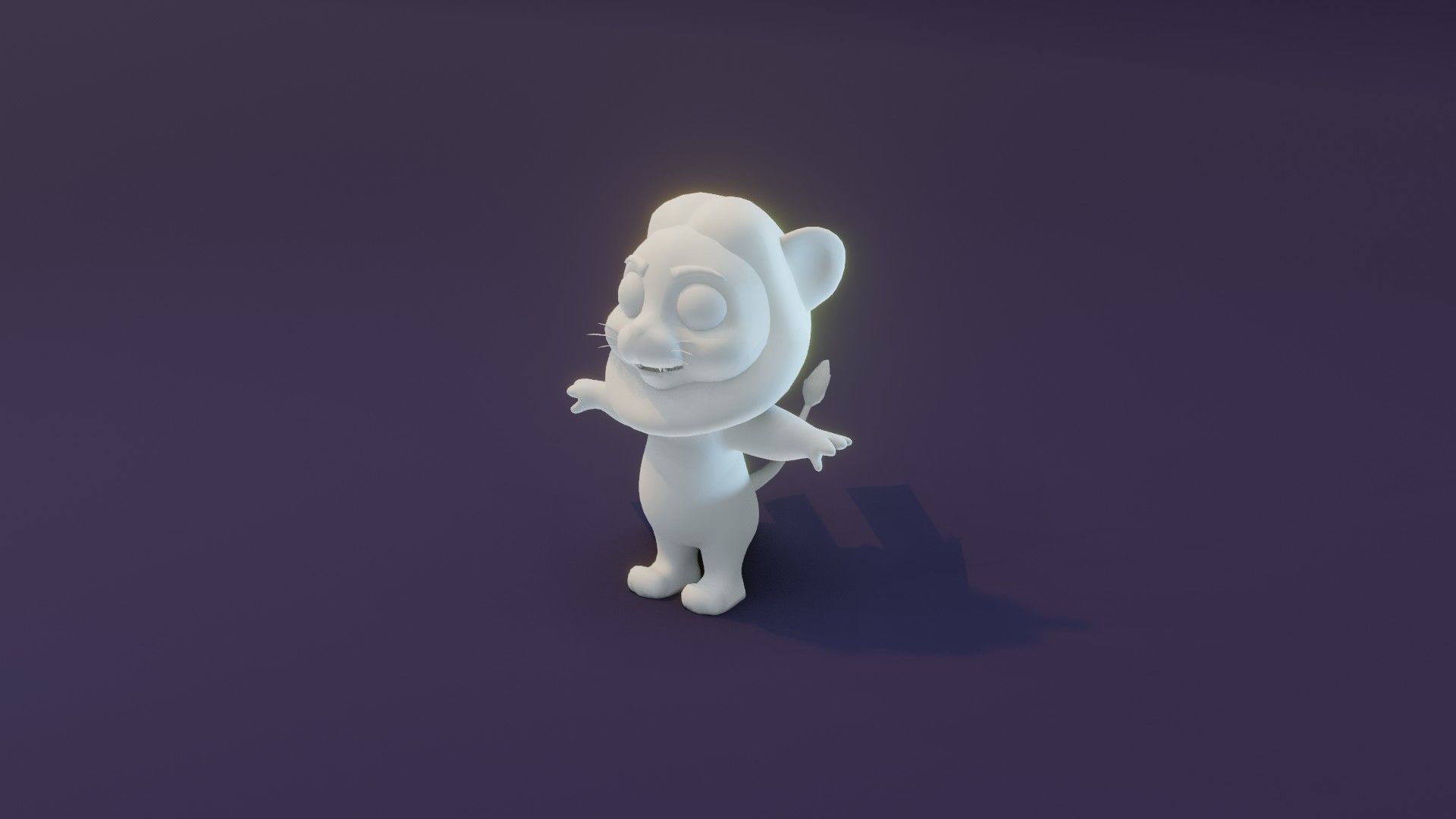 Cartoon Lion Animated and Rigged Base Mesh 3D Model Low-poly 3D model_16