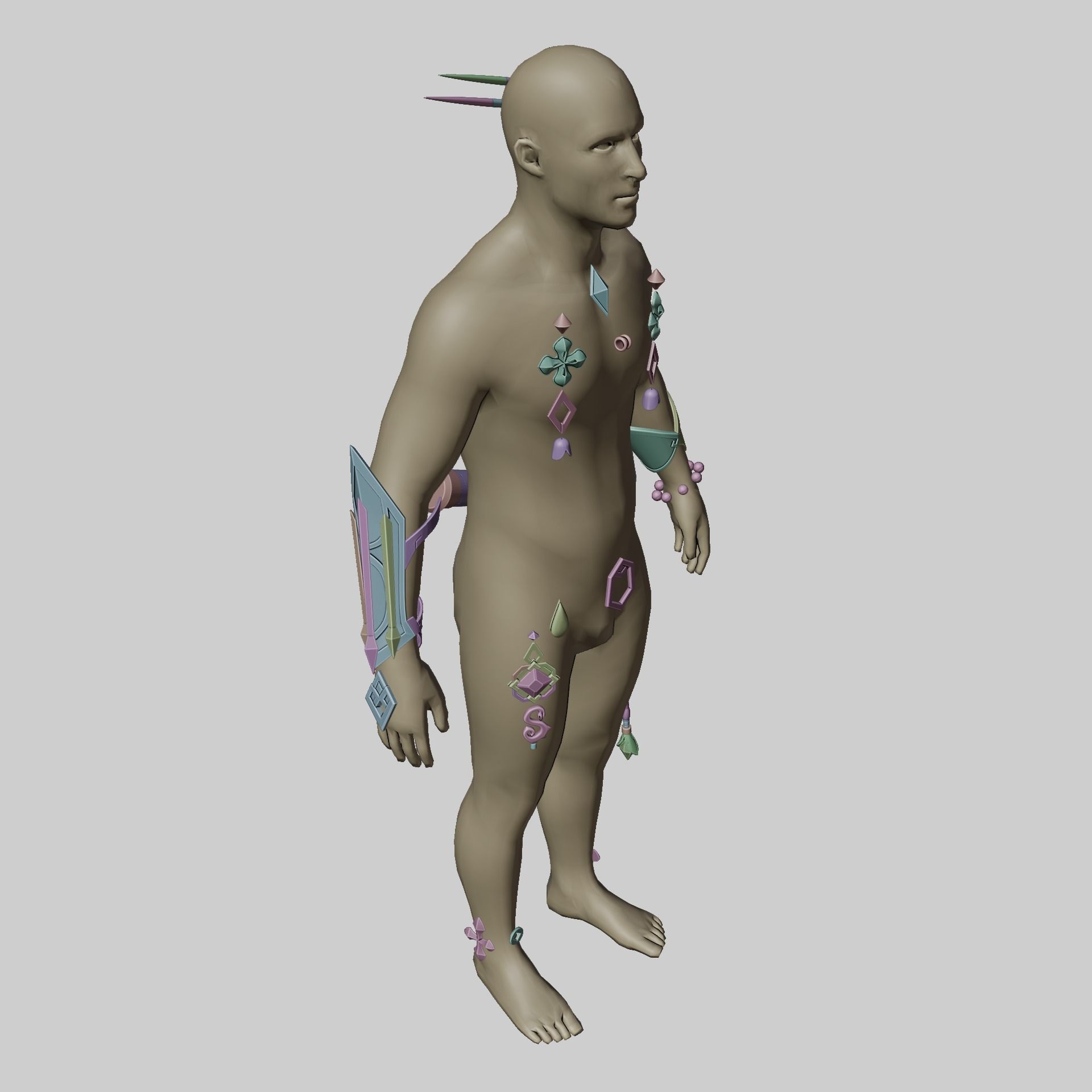 Baizhu Genshin Impact Cosplay Set STL 3D print model_15