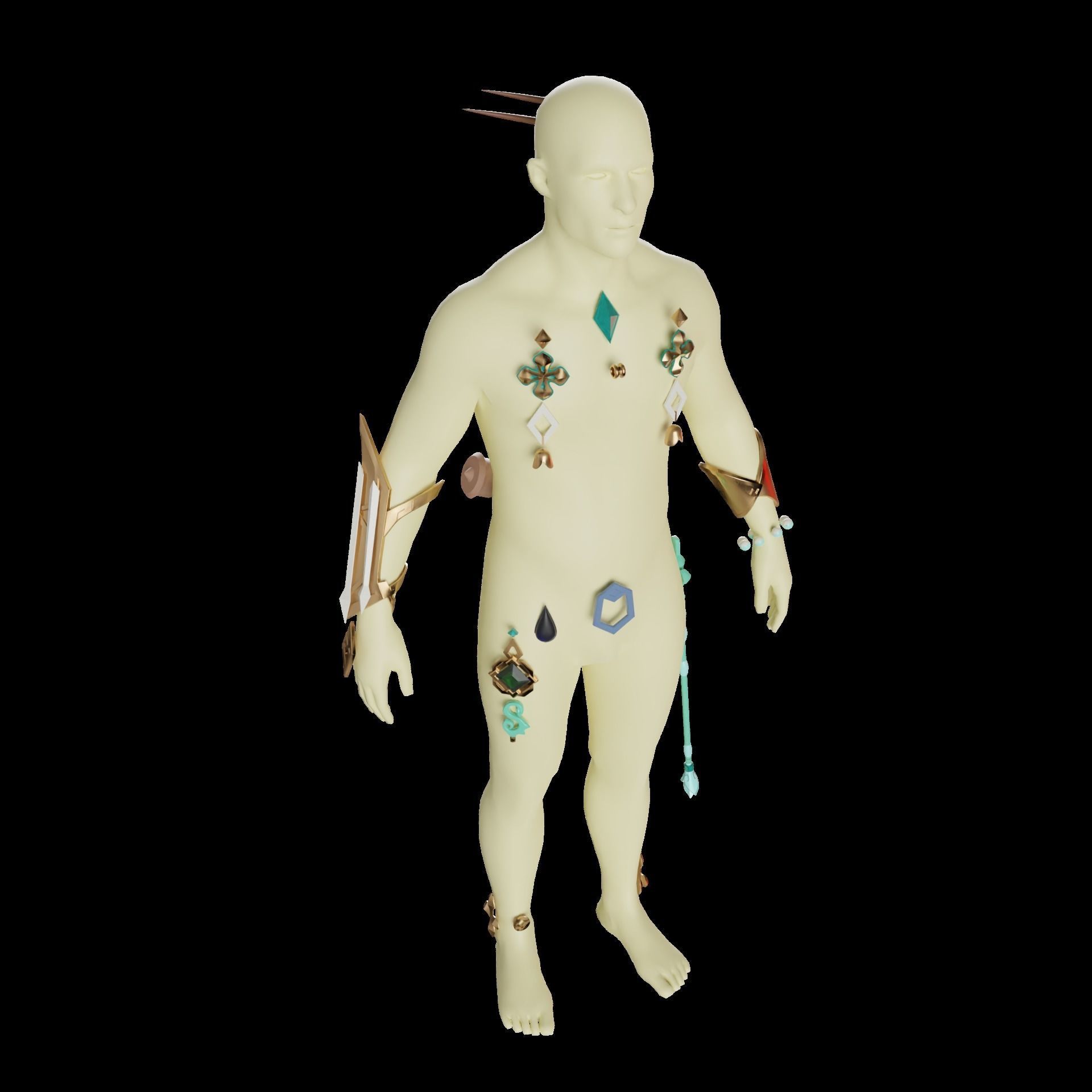 Baizhu Genshin Impact Cosplay Set STL 3D print model_10