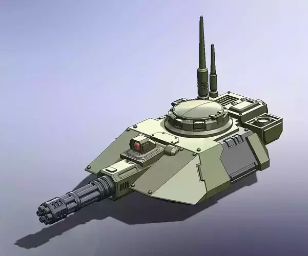 MiniGun Turret VW Talos pattern for Repulsor 28mm 3D print model