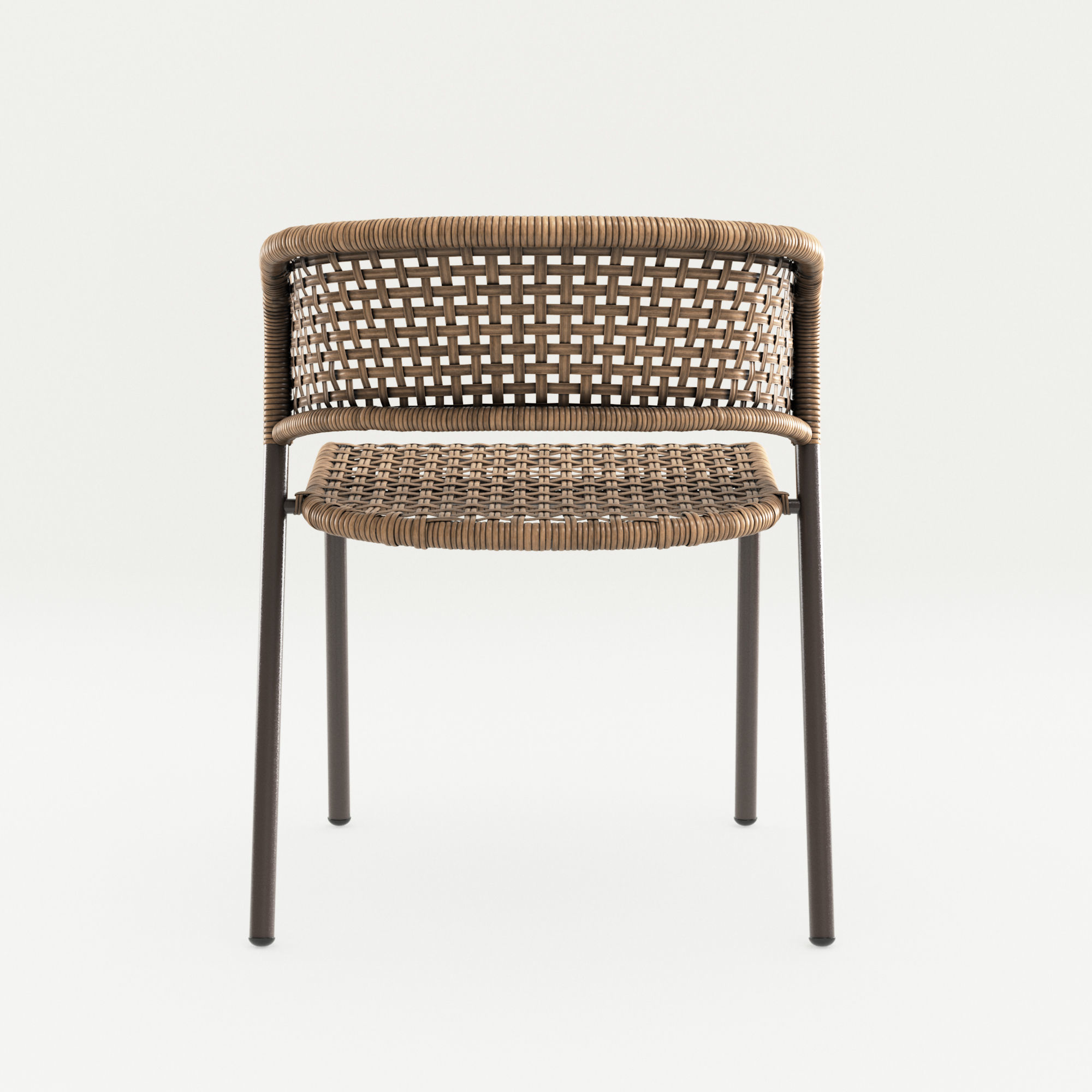 Natural Rattan Chair 3D model_3