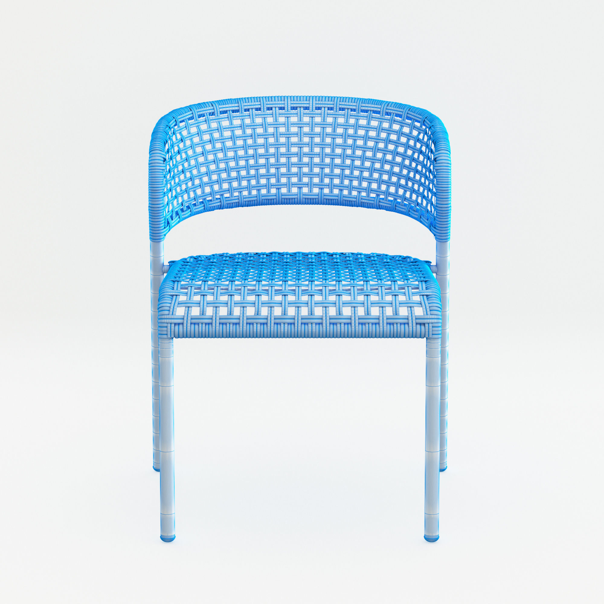 Natural Rattan Chair 3D model_4