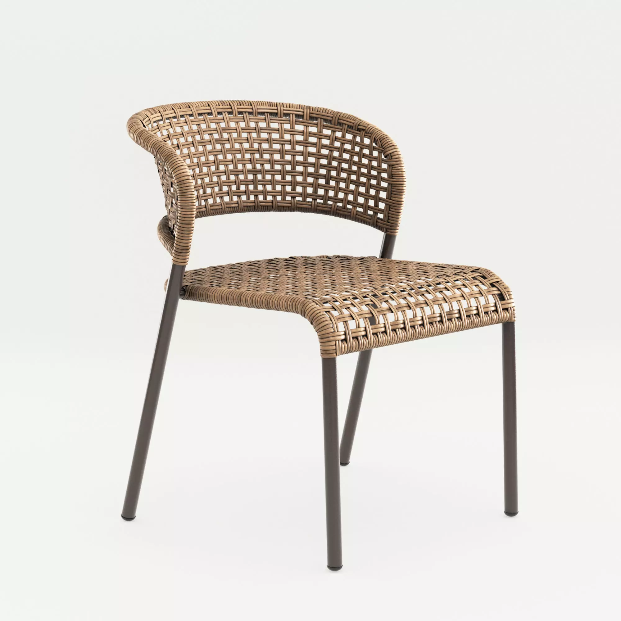 Natural Rattan Chair 3D model_0