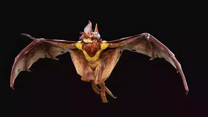 Low Poly Bat 3D Animal-Ready for Games-10 Animations Low-poly 3D model