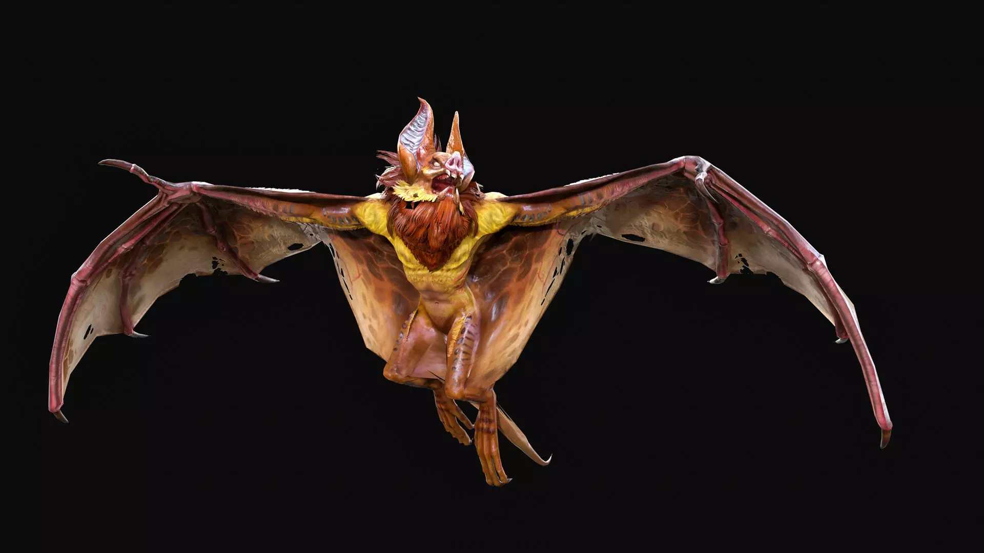 Low Poly Bat 3D Animal-Ready for Games-10 Animations Low-poly 3D model_0