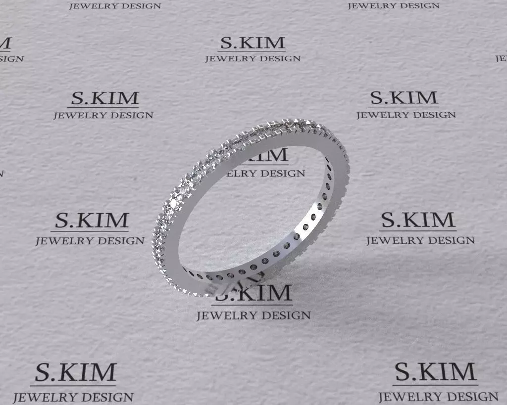 Diamond band ring sizes collection 3D print model_0