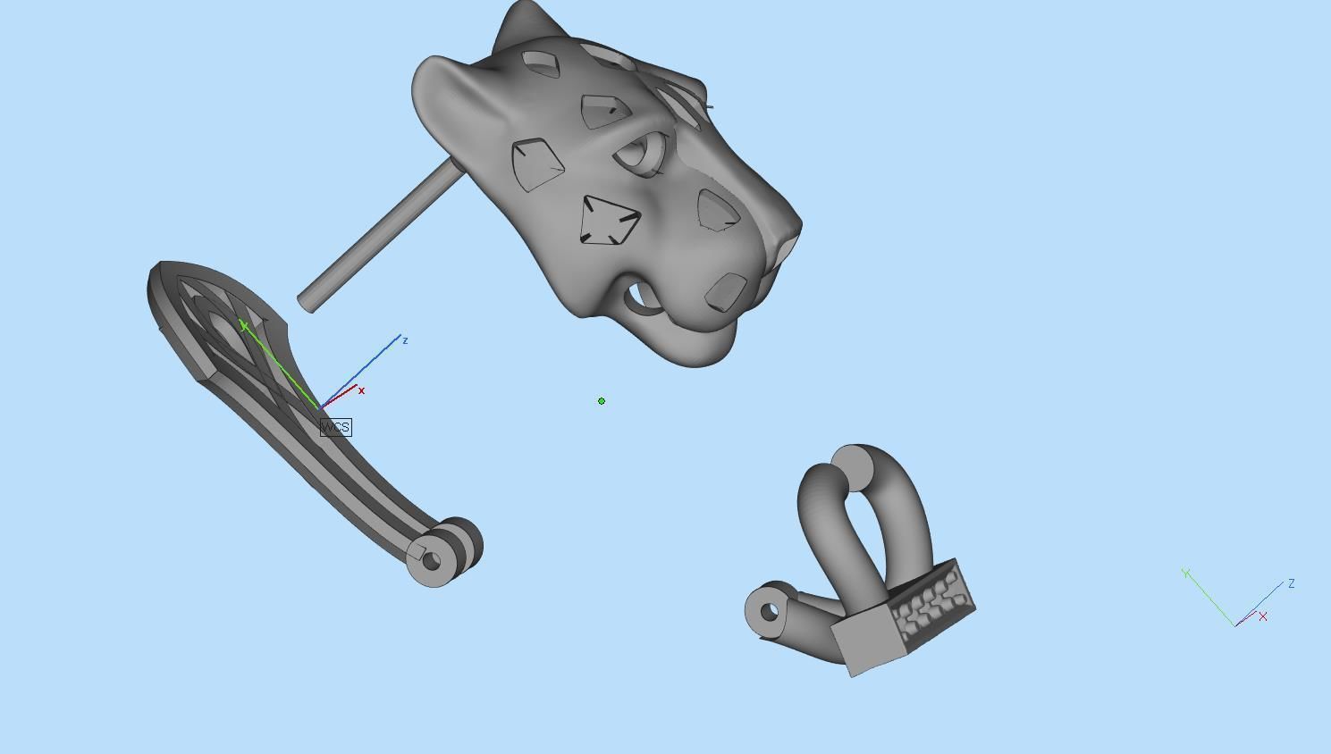 earrings ring panther 3D print model_9