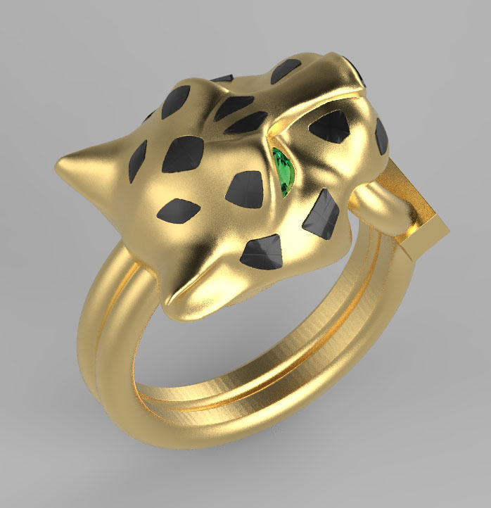earrings ring panther 3D print model_16
