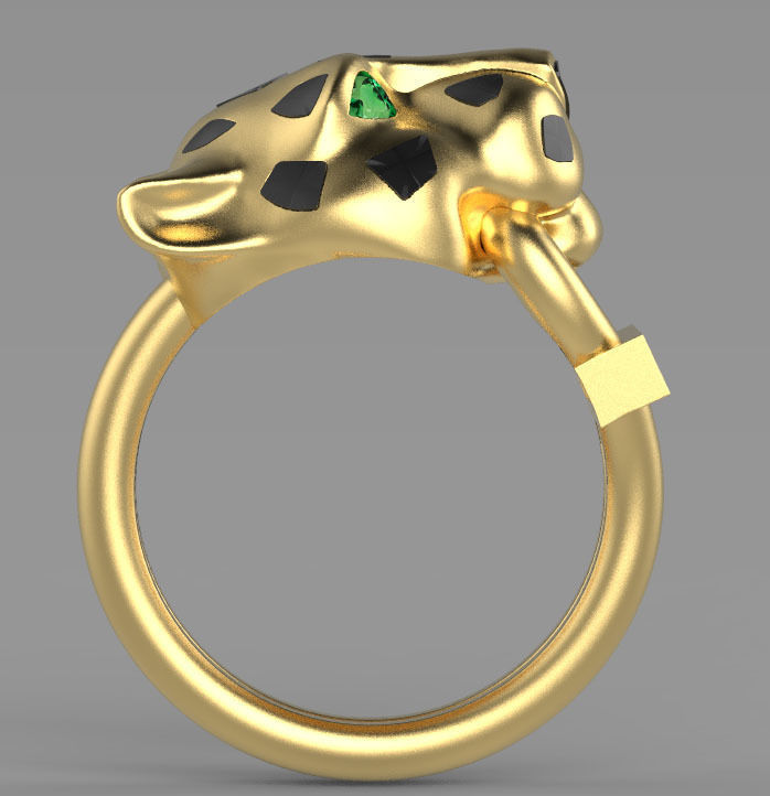 earrings ring panther 3D print model_15