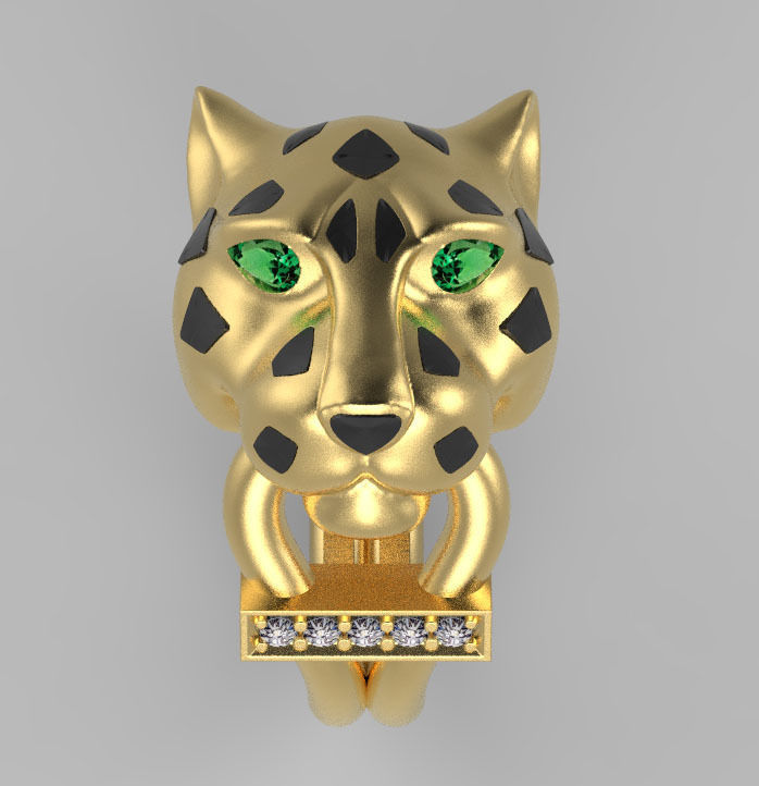 earrings ring panther 3D print model_8