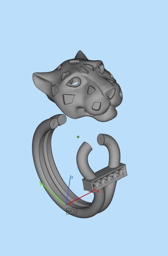 earrings ring panther 3D print model_14