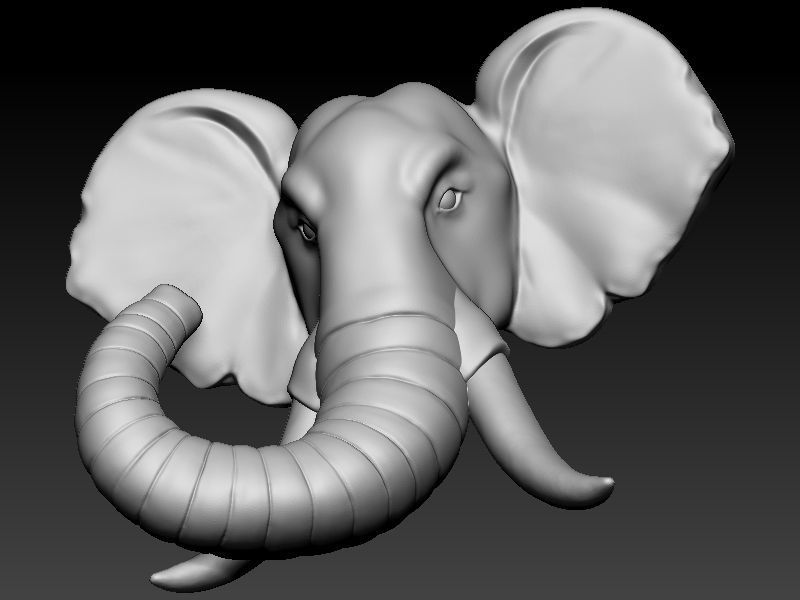 Elephant Head 3D print model_2