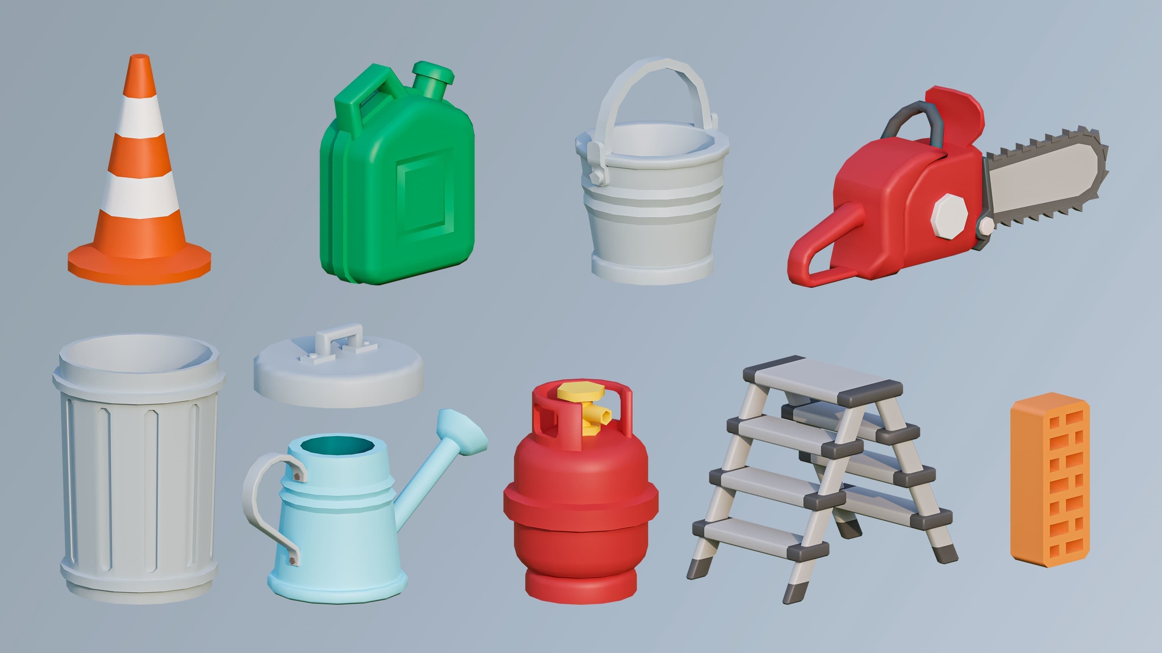 Cold Weapons Low-poly 3D model_14