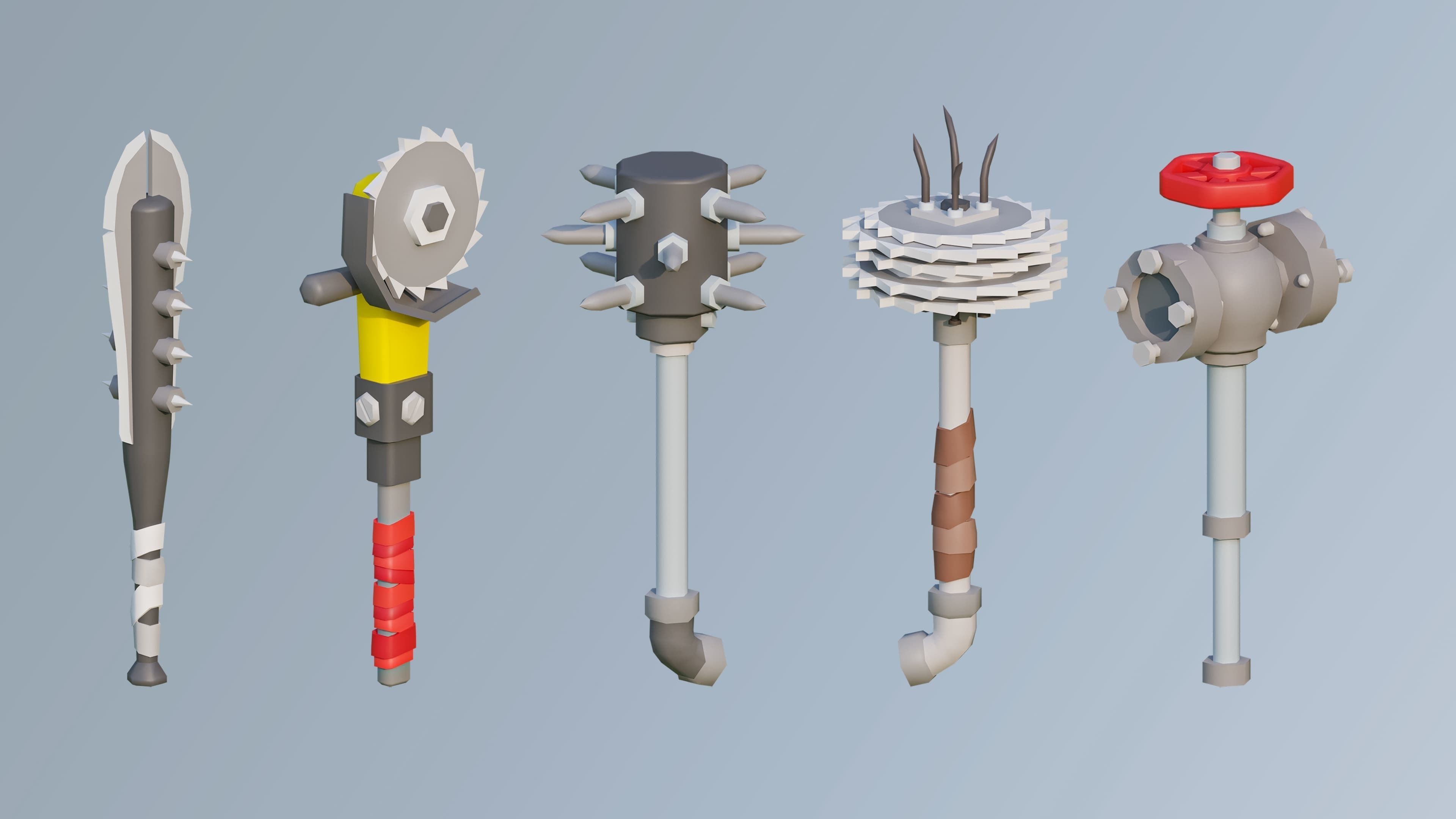 Cold Weapons Low-poly 3D model_25