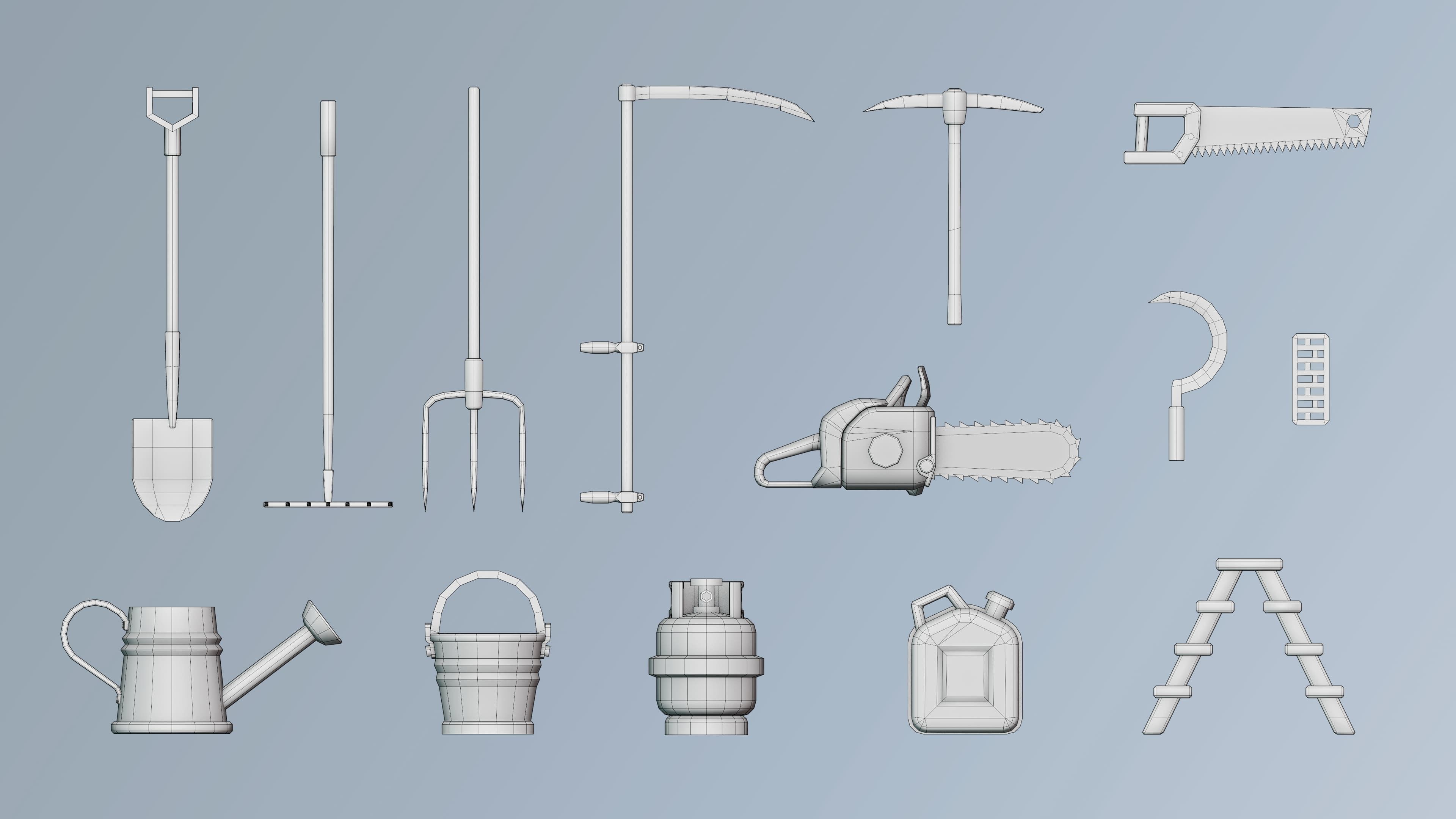 Cold Weapons Low-poly 3D model_27