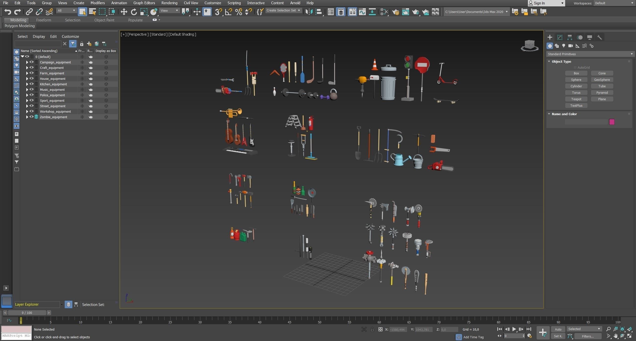 Cold Weapons Low-poly 3D model_32