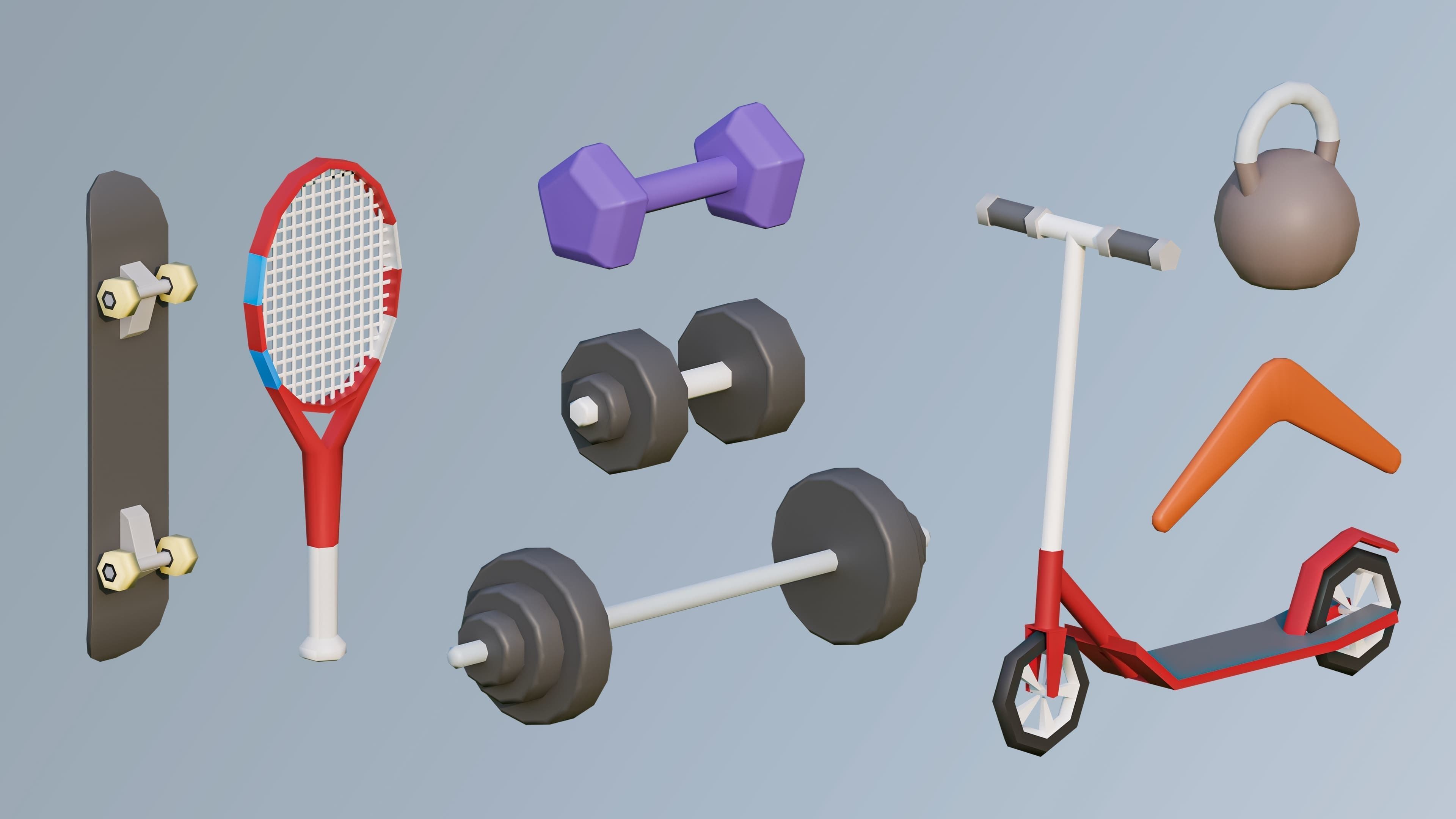 Cold Weapons Low-poly 3D model_12