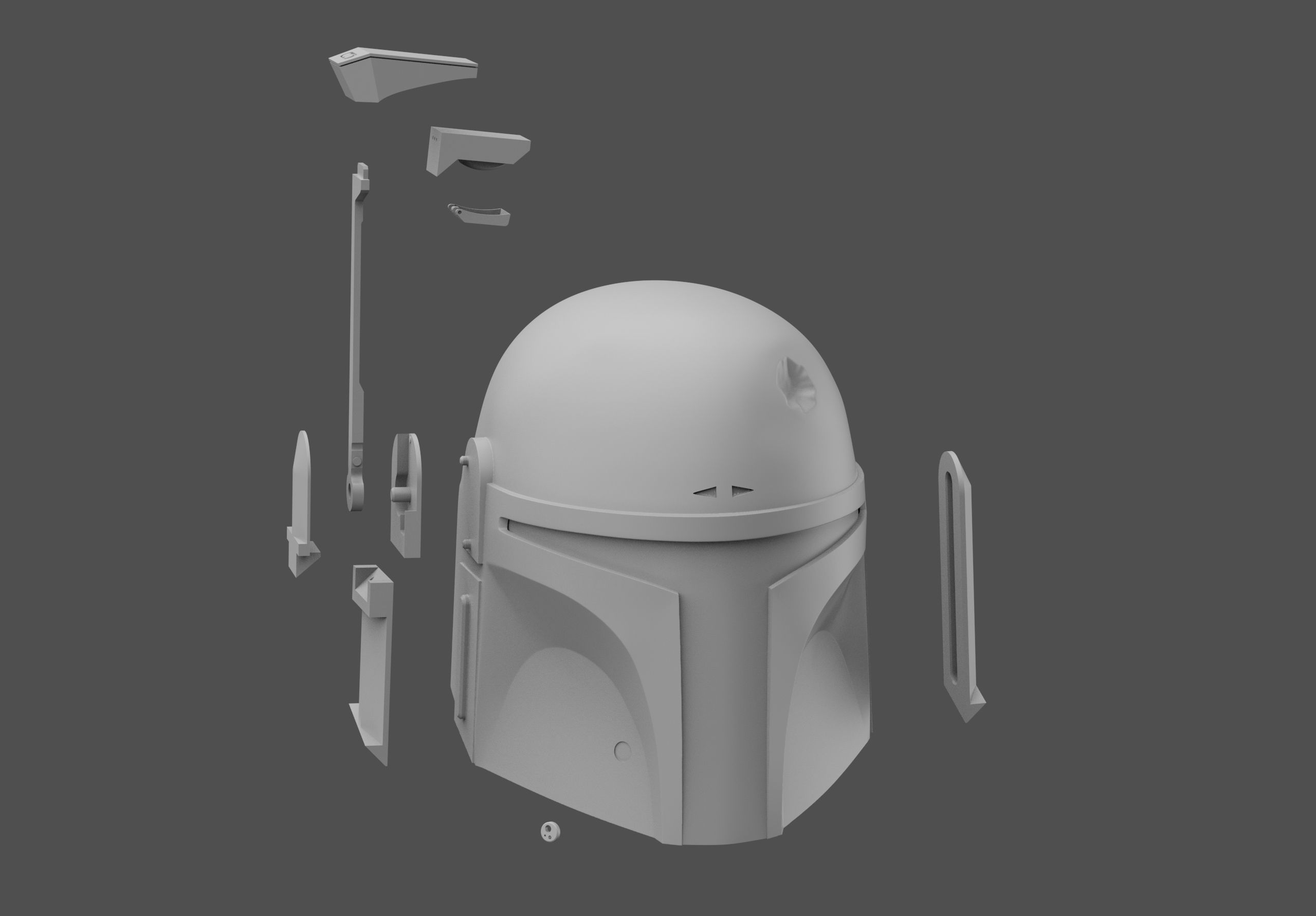 Boba Fett Helmet 3D Print Files STL - The Book Of Boba Fett 3D print model_2