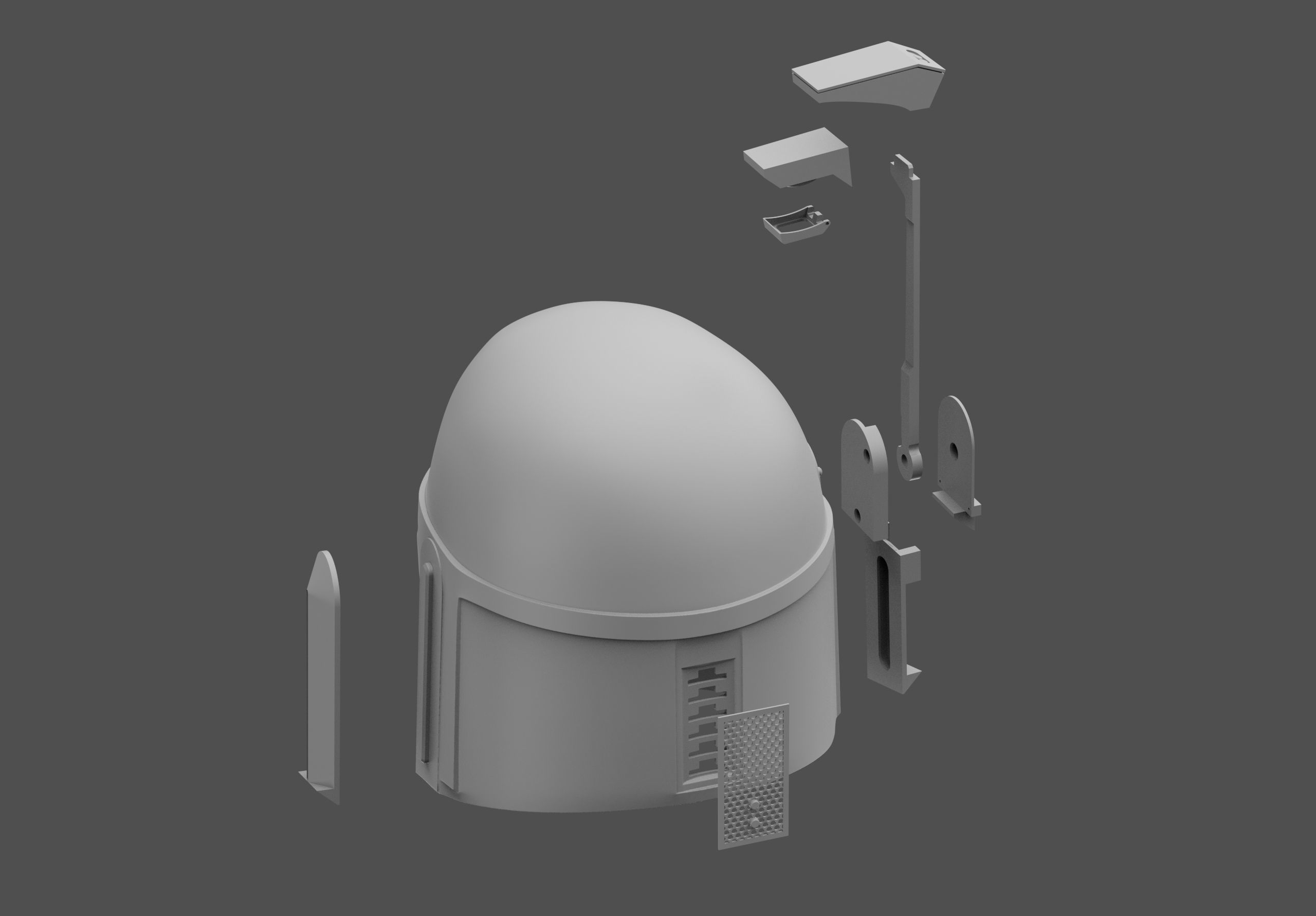 Boba Fett Helmet 3D Print Files STL - The Book Of Boba Fett 3D print model_3