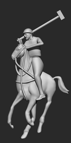 Horse ridding man 3D print model