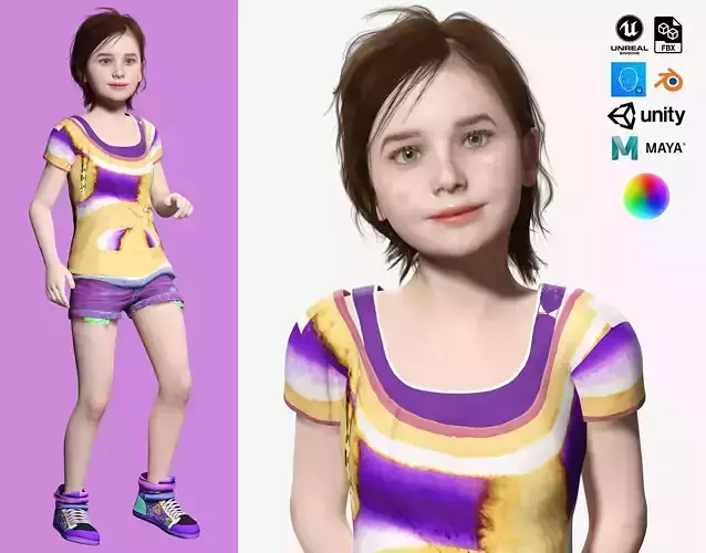 Sophia - little Sunshine Low-poly 3D model