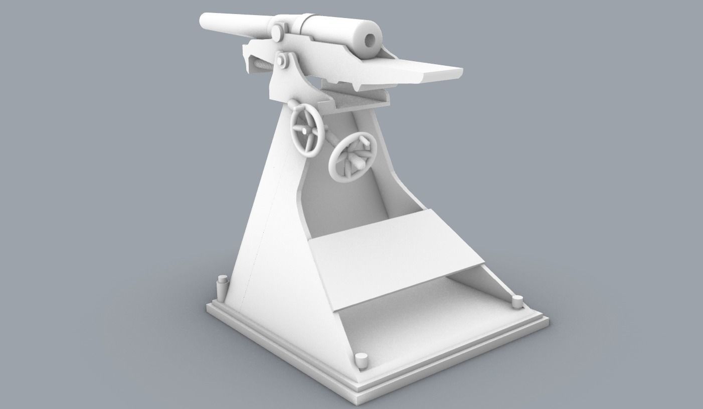 Skoda Naval Gun PM 3D print model_2