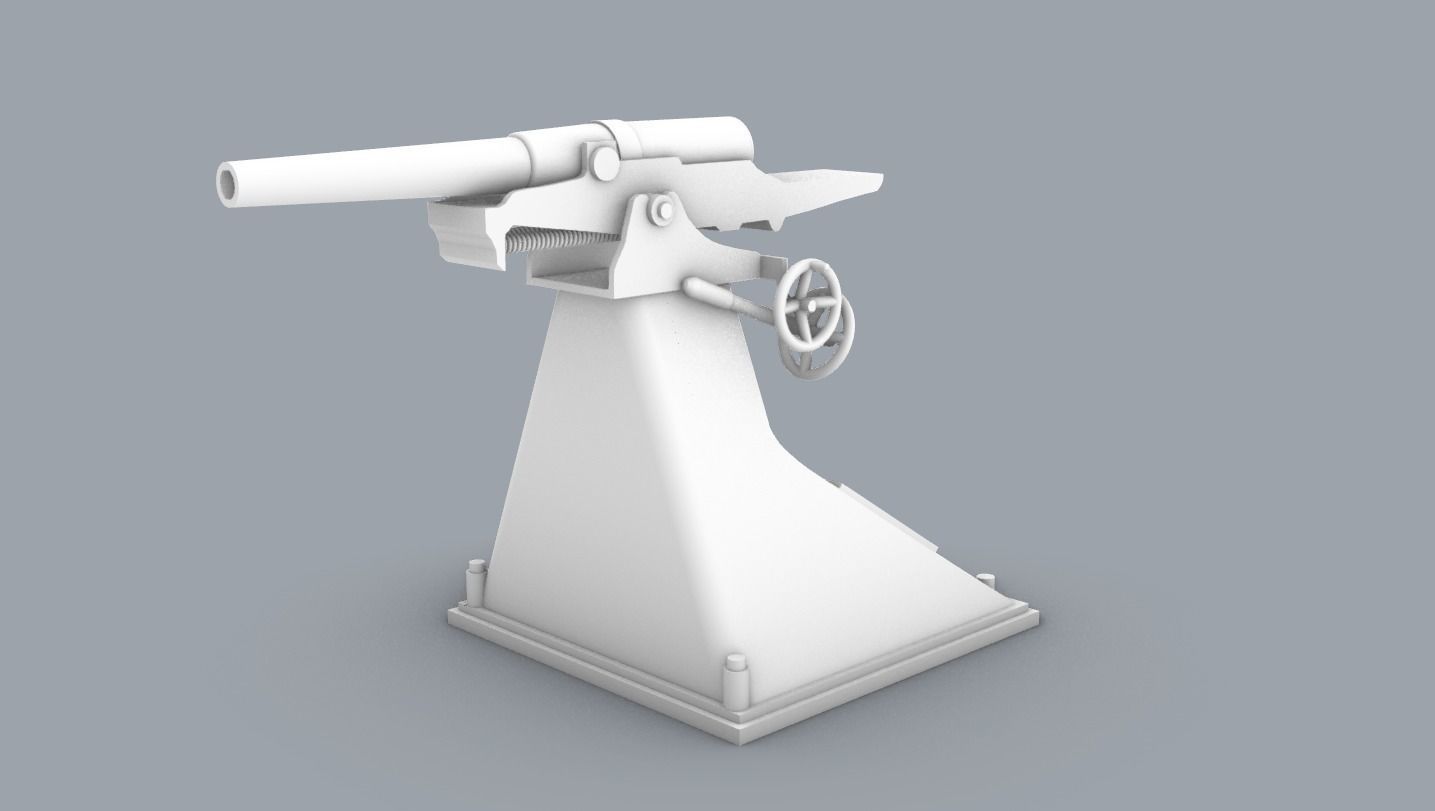 Skoda Naval Gun PM 3D print model_1