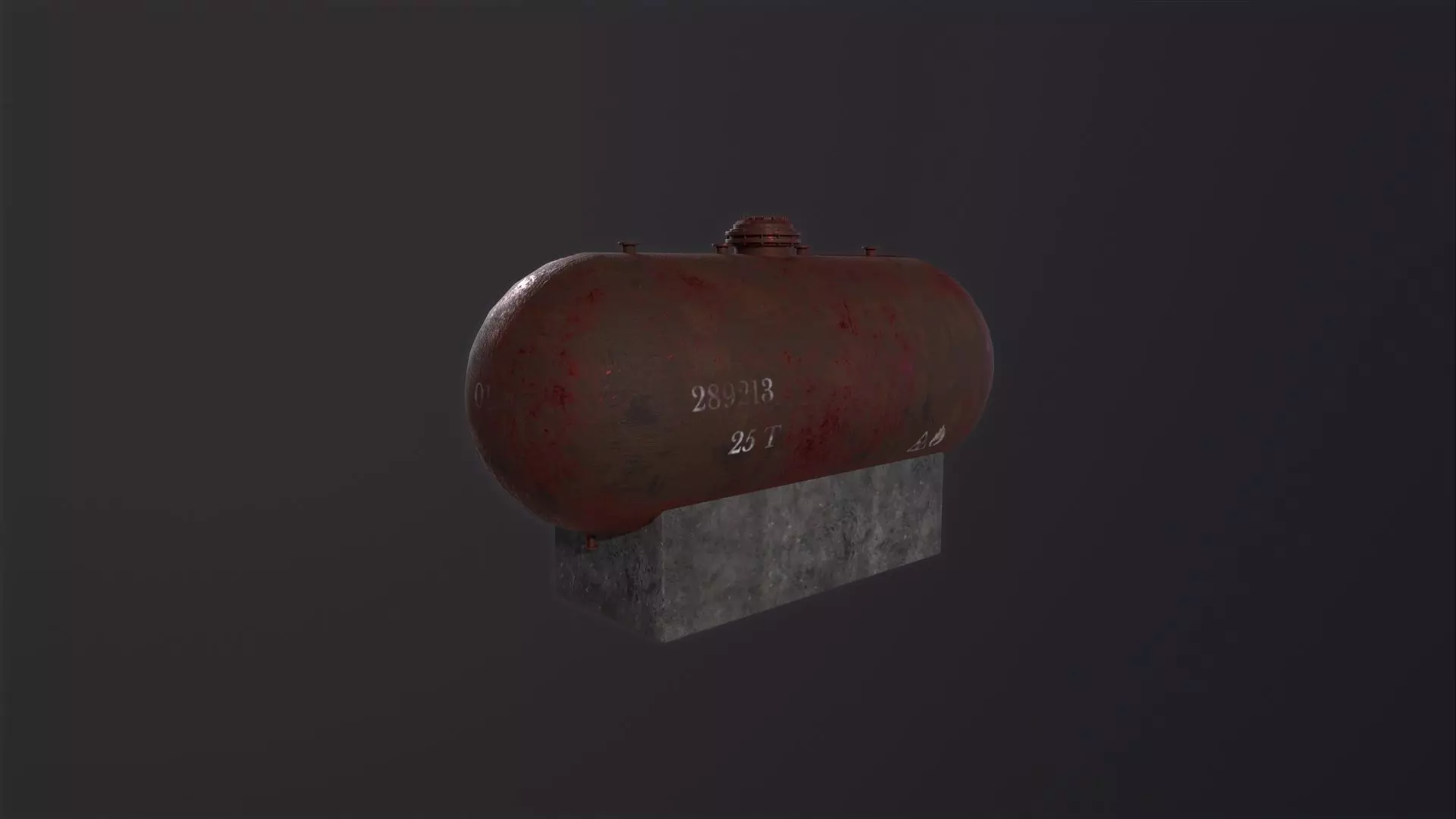 Rusty Oil Tank 3D Model Low-poly 3D model_0