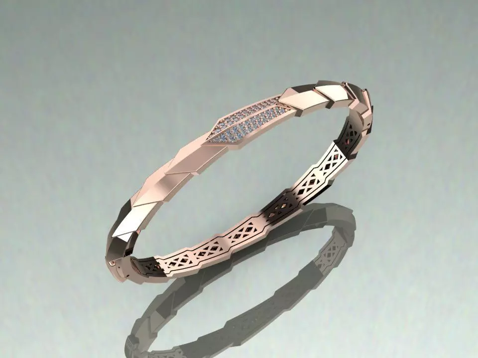 Gold Bracelet 3D print model_0