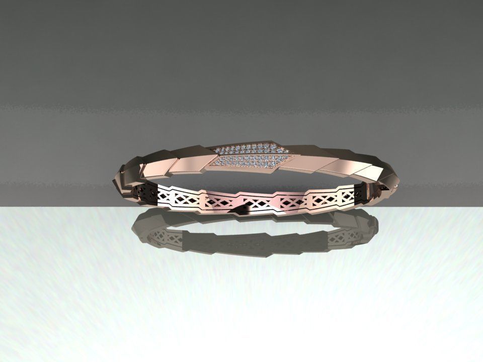Gold Bracelet 3D print model_2