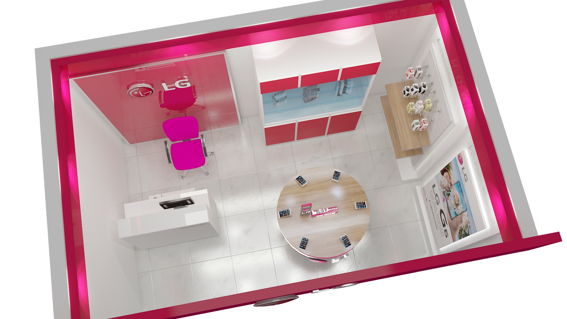 High Quality 3D Mobile Phone Store Design Retail Interior Model 3D model_4