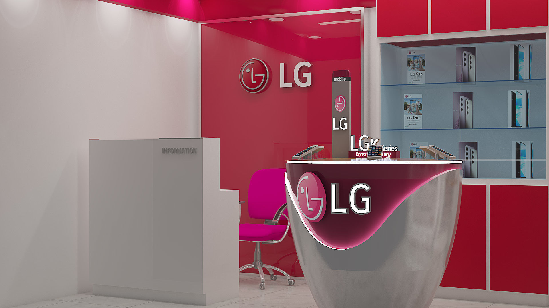 High Quality 3D Mobile Phone Store Design Retail Interior Model 3D model_2