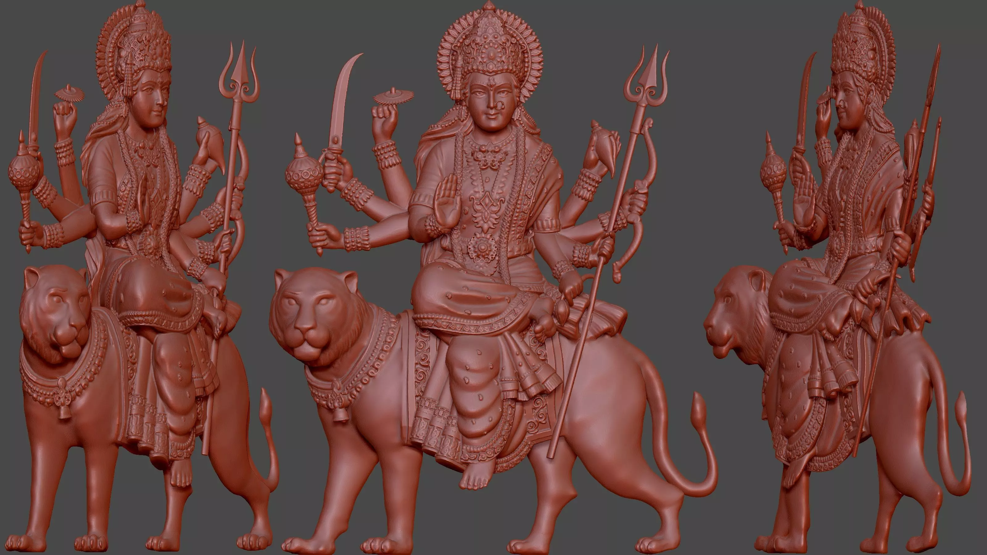Maa Durga Pendant 3D print model_0