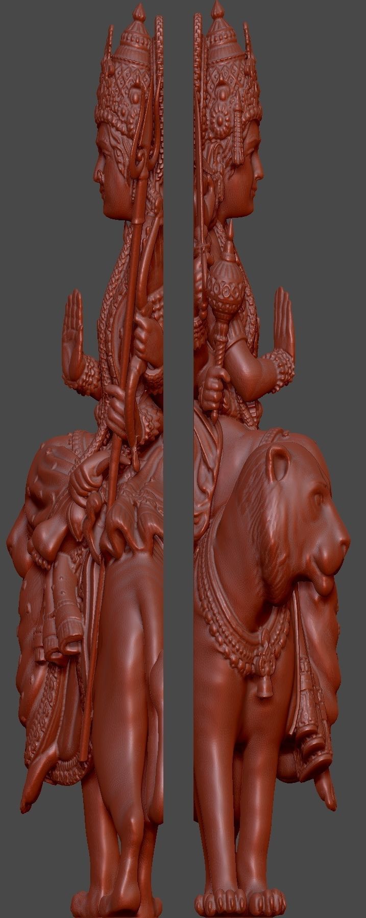 Maa Durga Pendant 3D print model_1
