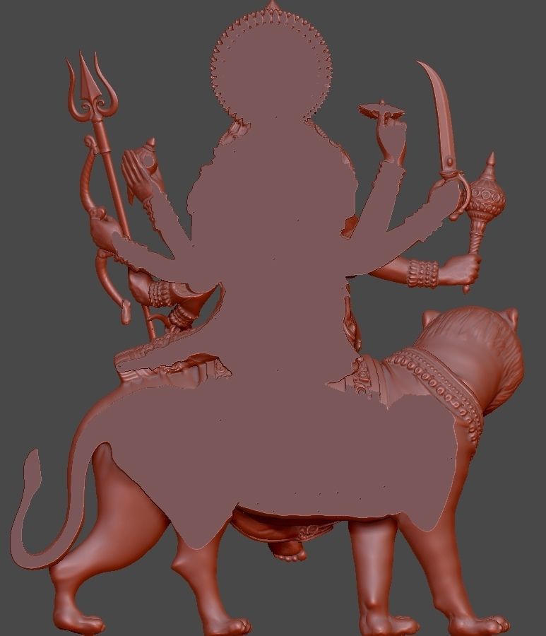 Maa Durga Pendant 3D print model_2