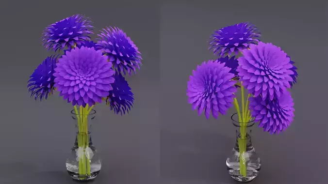 Flower Vase on Glass Pot 3D model