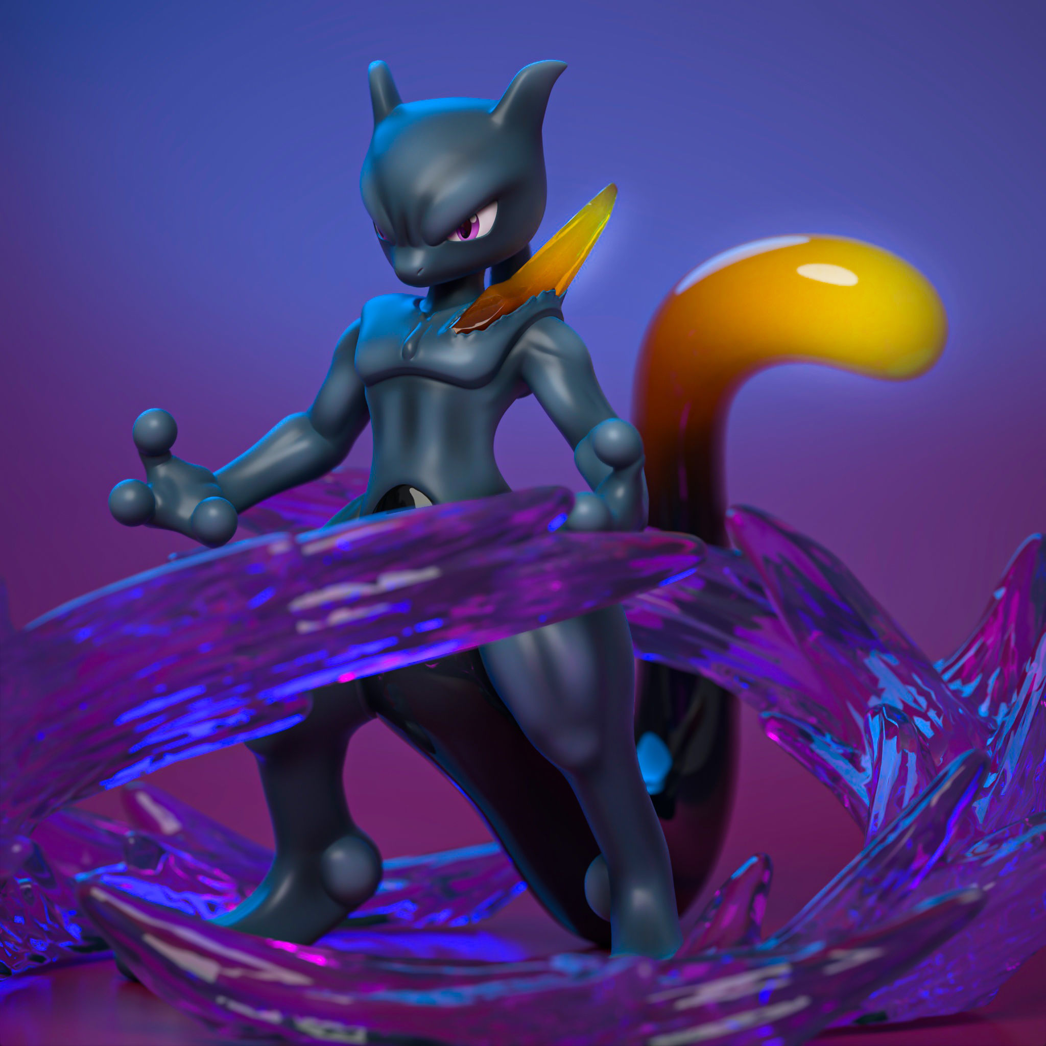 SHADOW MEWTWO POKEMON 3D model 3D printable CGTrader
