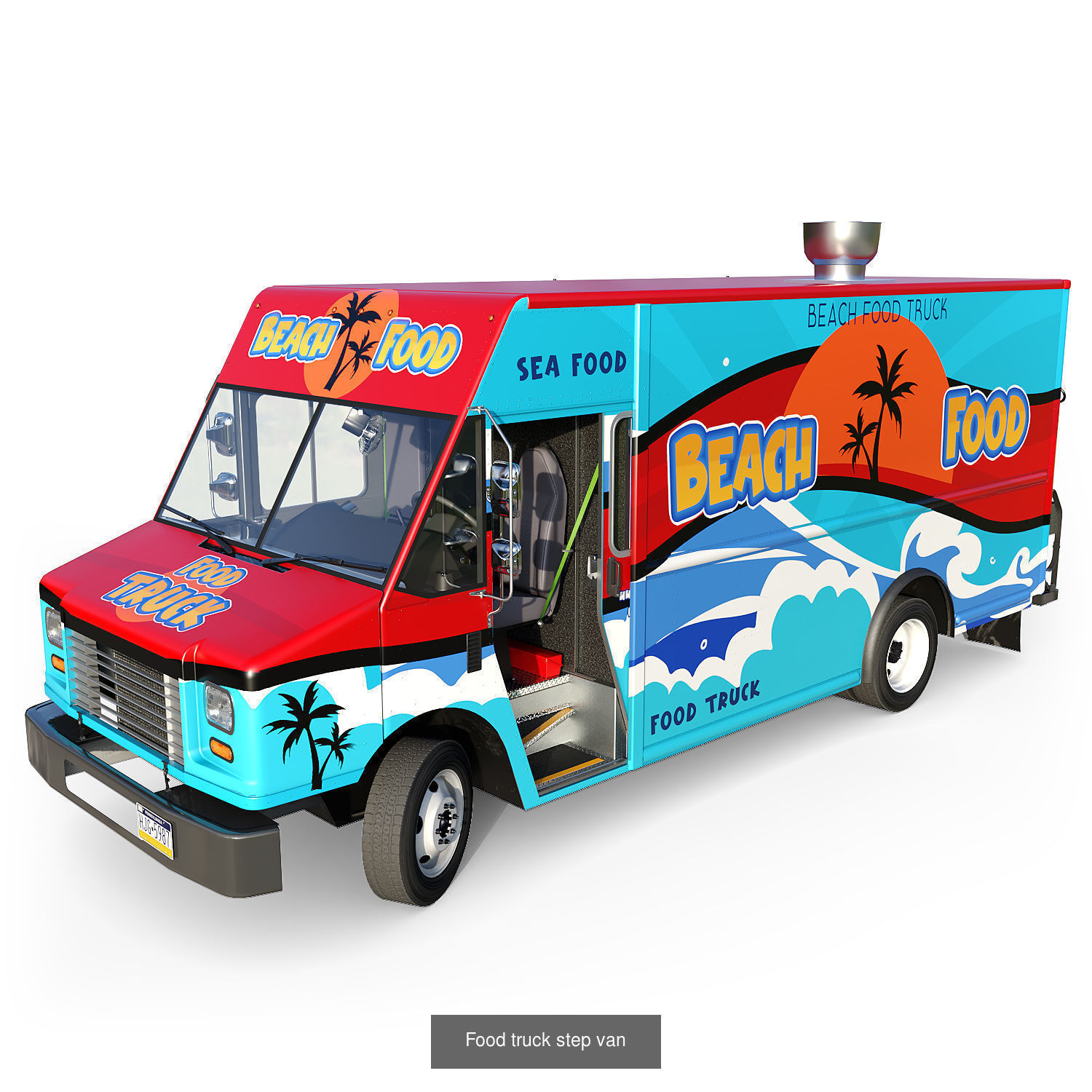 Street food step van 3D Model Collection_6