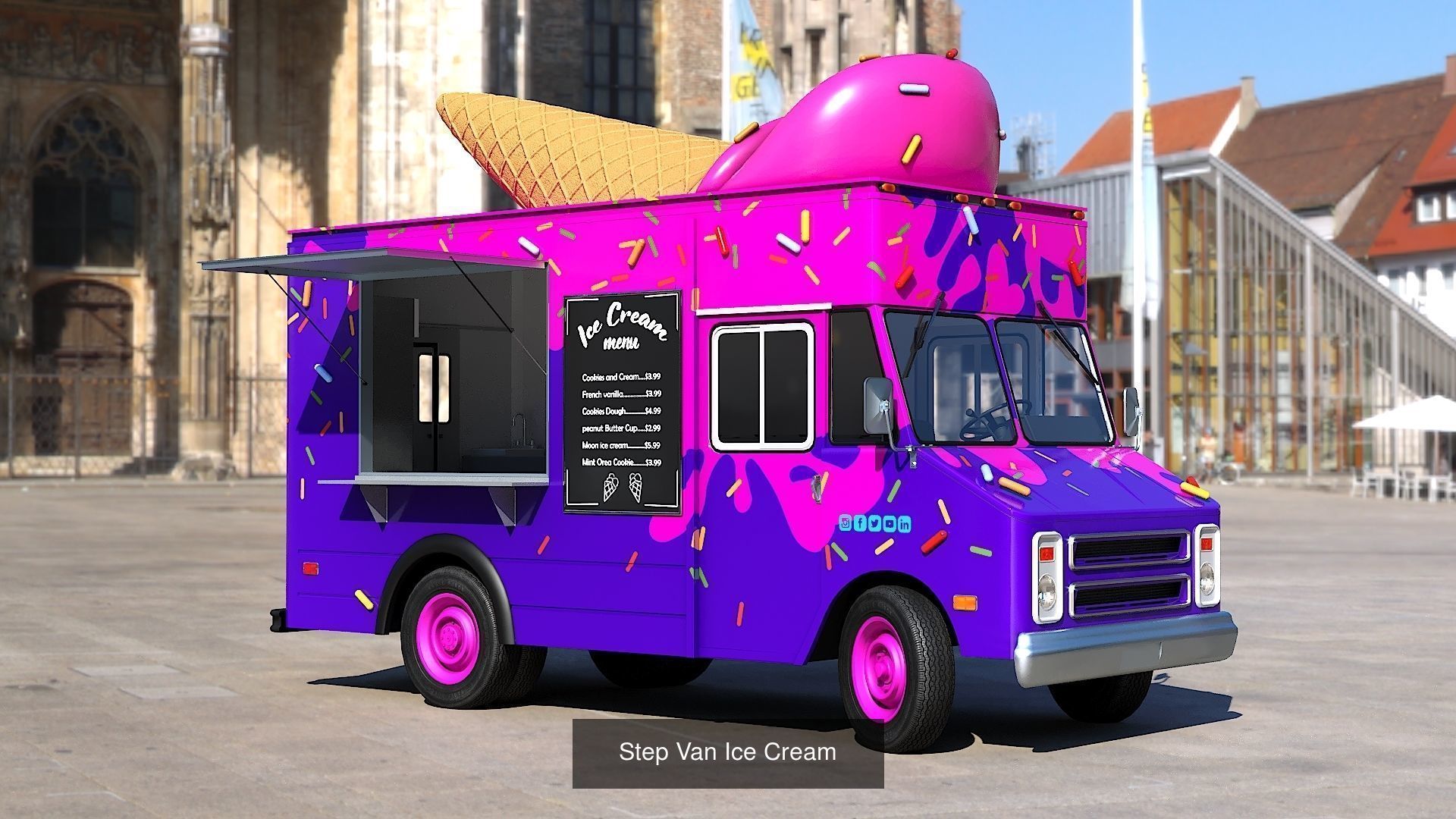 Street food step van 3D Model Collection_5
